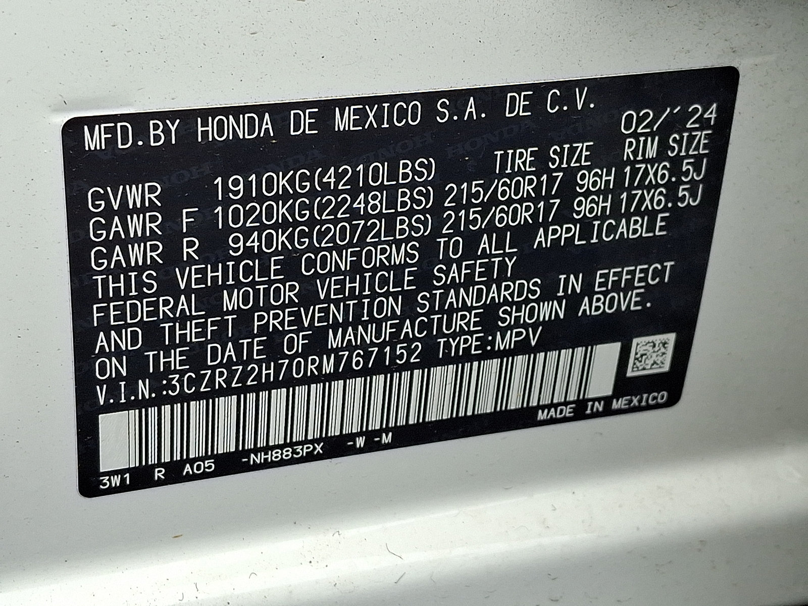 Used 2024 Honda HR-V EX-L image 30