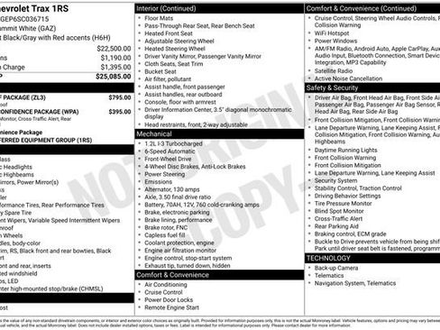 Used 2025 Chevrolet Trax RS w/ Sunroof Package FWD image 30