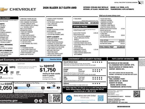 New 2026 Chevrolet Blazer LT w/ LPO, Black Sport Package AWD/4WD image 4