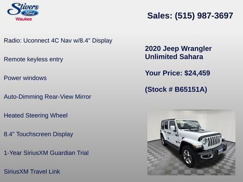 Used 2020 Jeep Wrangler Unlimited Sahara AWD/4WD image 28