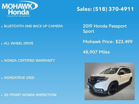 Certified 2019 Honda Passport Sport image 8