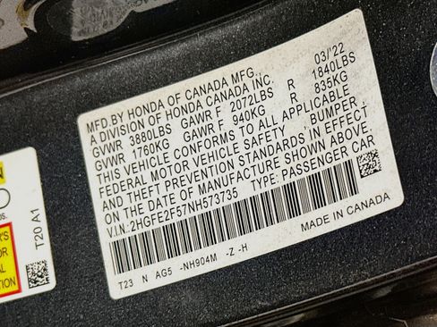 Used 2022 Honda Civic Sport image 12