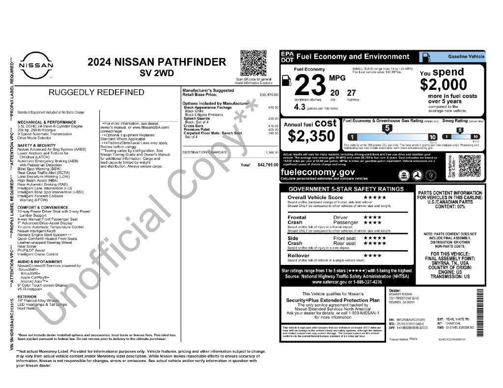 Used 2024 Nissan Pathfinder SV w/ Black Appearance Package FWD image 17
