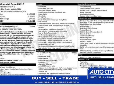 Used 2012 Chevrolet Cruze LS w/ Connectivity Package FWD image 1