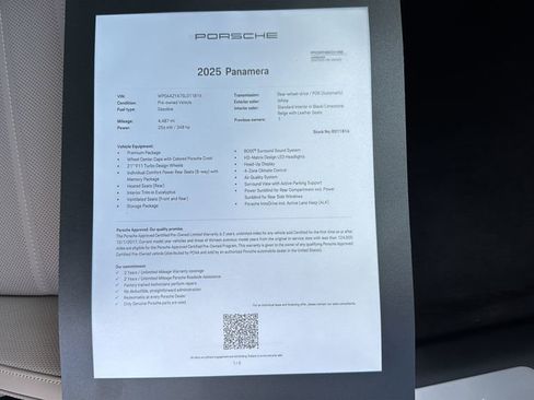Certified 2025 Porsche Panamera RWD image 27