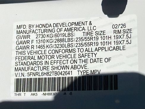 New 2026 Honda Odyssey Touring image 48