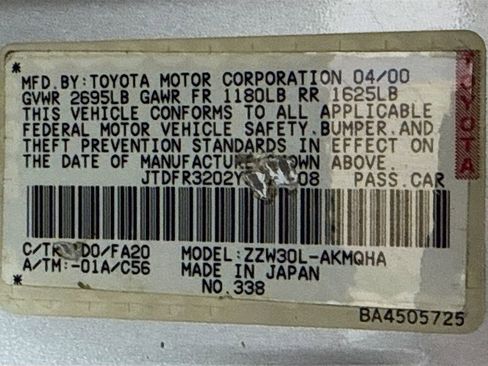 Used 2000 Toyota MR2 image 27