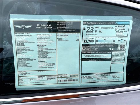 New 2026 Genesis G70 2.5T Prestige image 13