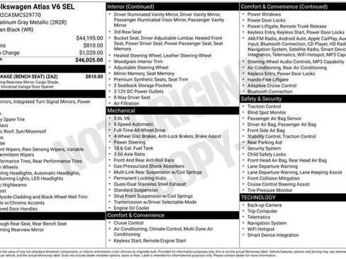 Used 2021 Volkswagen Atlas SEL w/ MDO Package (Bench Seat) image 31