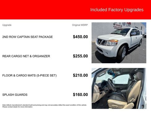 Used 2014 Nissan Armada Platinum w/ 2nd Row Captain Seat Package RWD image 5
