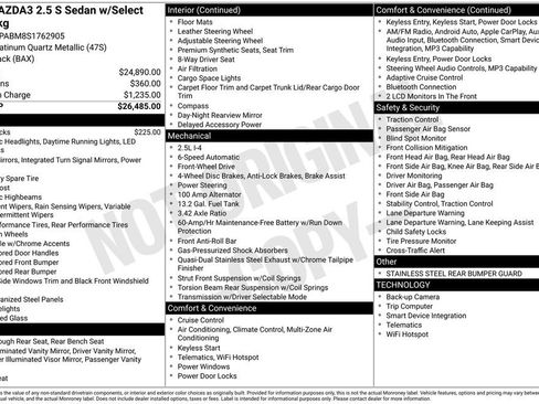 Certified 2025 MAZDA MAZDA3 s FWD image 36