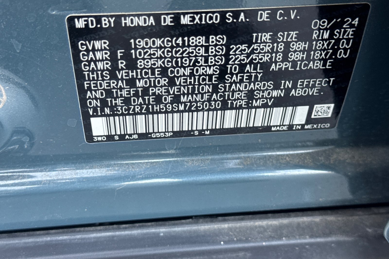 Certified 2025 Honda HR-V Sport image 12
