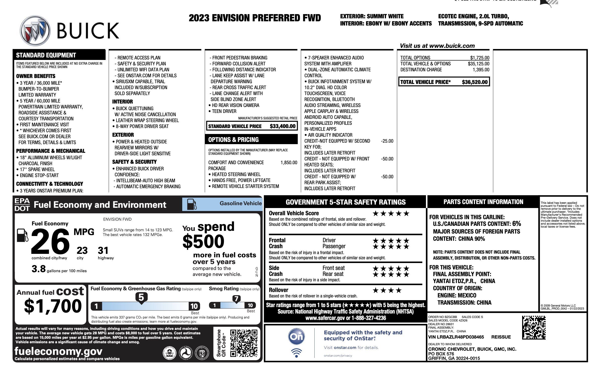 Used 2023 Buick Envision Preferred FWD image 3