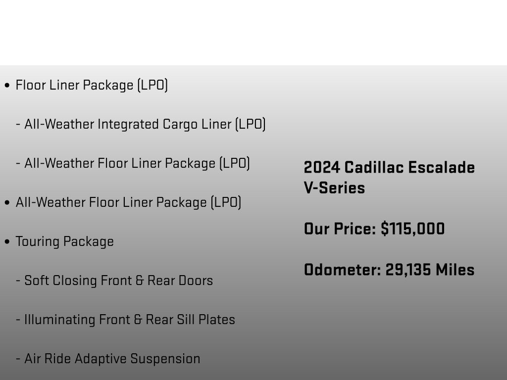 Used 2024 Cadillac Escalade V w/ LPO, Floor Liner Package AWD/4WD image 30