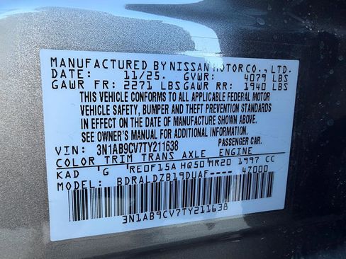 New 2026 Nissan Sentra SV w/ SV Convenience Package FWD image 19