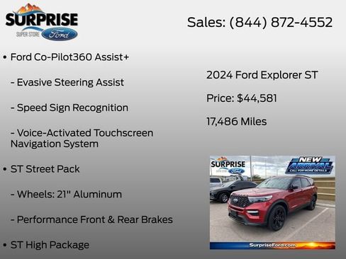 Used 2024 Ford Explorer ST w/ Equipment Group 401A AWD/4WD image 13