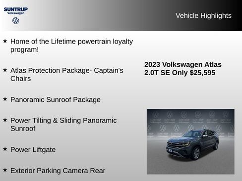 Used 2023 Volkswagen Atlas SE w/ Panoramic Sunroof Package AWD/4WD image 8