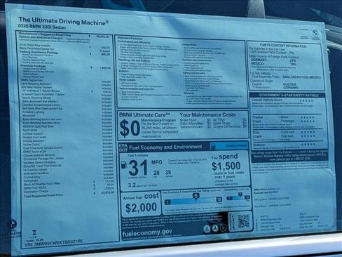 New 2026 BMW 330i Sedan w/ Premium Package RWD image 20