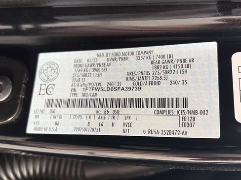 Certified 2025 Ford F150 Lariat w/ Equipment Group 502A High AWD/4WD image 9