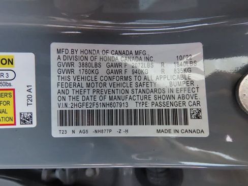 Certified 2022 Honda Civic Sport image 24