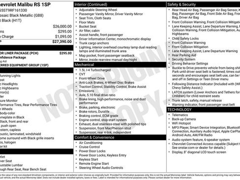 Used 2024 Chevrolet Malibu RS w/ LPO, Floor Liner Package FWD image 5