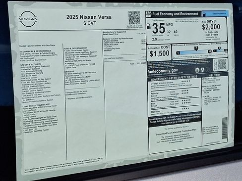 New 2025 Nissan Versa S image 6