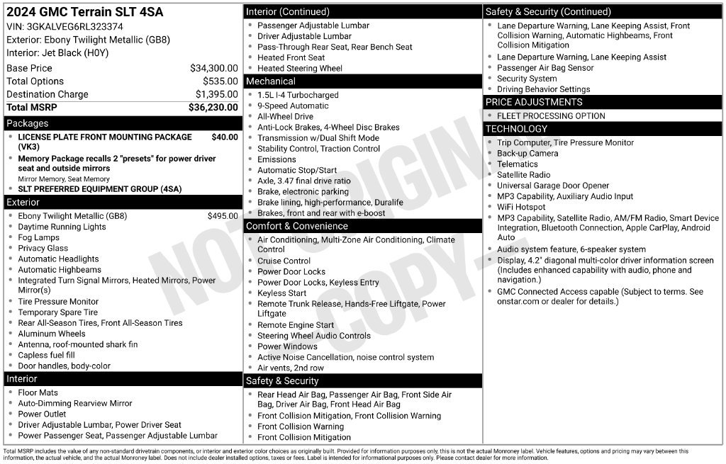 Used 2024 GMC Terrain SLT AWD/4WD image 34
