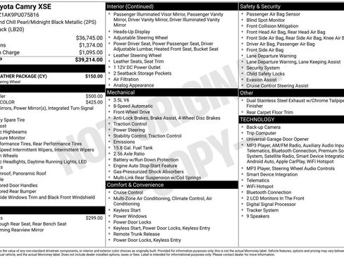Used 2023 Toyota Camry XSE w/ Cold Weather Package FWD image 56