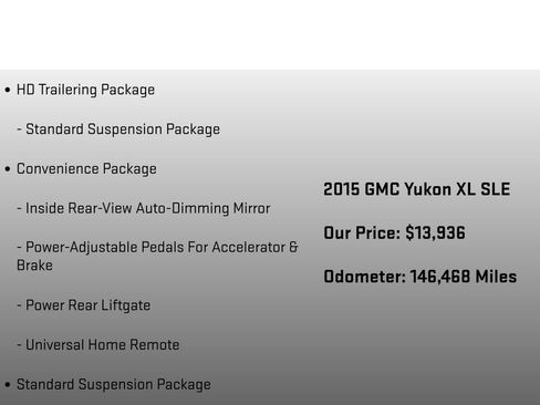 Used 2015 GMC Yukon XL SLE w/ Convenience Package image 12