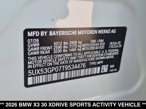 New 2026 BMW X3 xDrive30i w/ M Sport Package AWD/4WD image 20