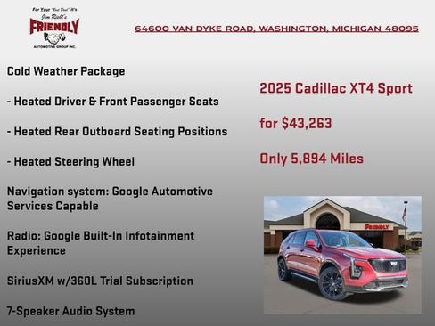 Used 2025 Cadillac XT4 Sport w/ LPO, Onyx Lite Package image 20