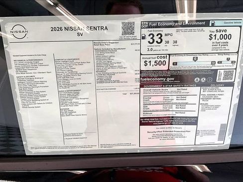 New 2026 Nissan Sentra SV w/ SV Convenience Package FWD image 36