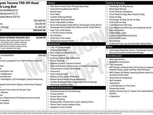 Used 2024 Toyota Tacoma TRD Off-Road w/ TRD Off Road Upgrade Package AWD/4WD image 2