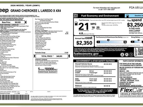 New 2026 Jeep Grand Cherokee L 4WD image 2