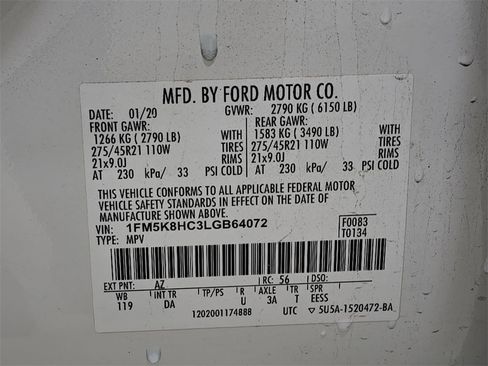 Used 2020 Ford Explorer Platinum w/ Premium Technology Package image 38