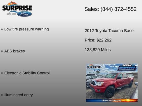 Used 2012 Toyota Tacoma 4x4 Double Cab w/ SR5 Pkg image 12