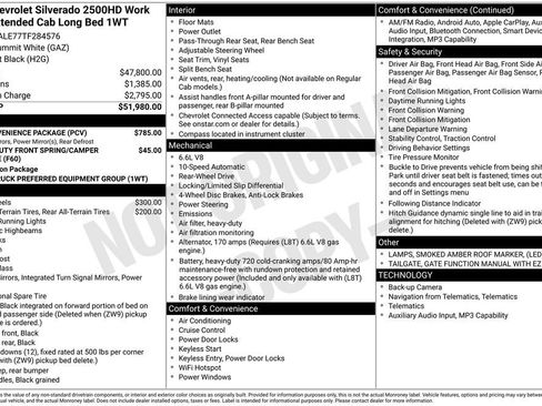 New 2026 Chevrolet Silverado 2500 W/T w/ WT Convenience Package RWD image 4