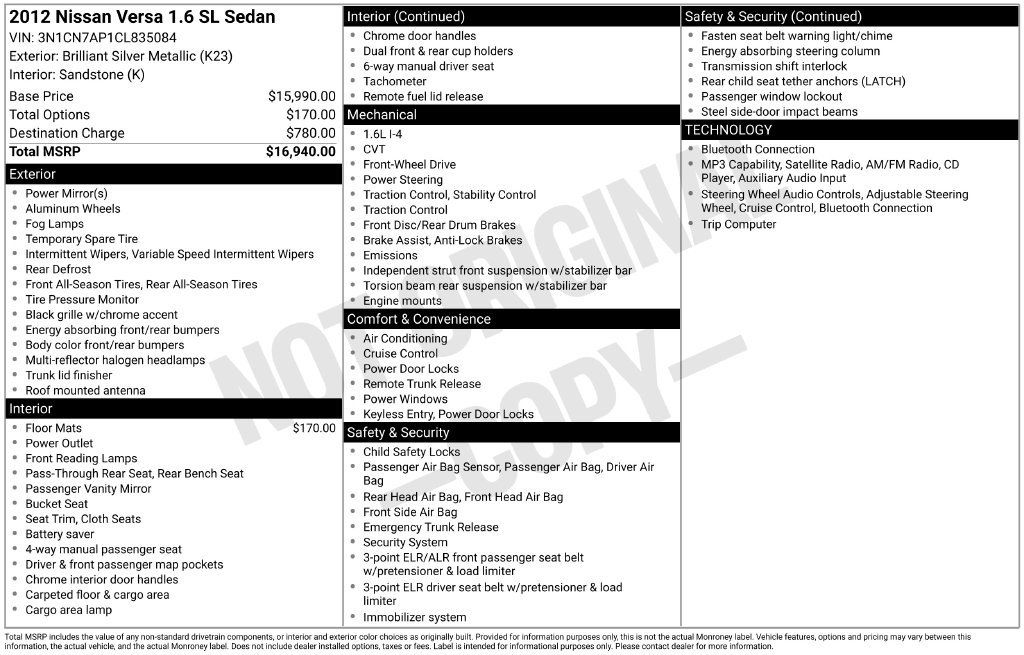 Used 2012 Nissan Versa FWD image 36