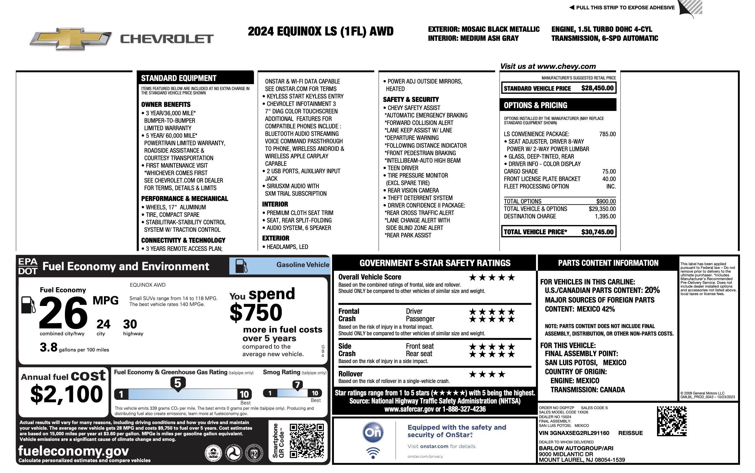 Used 2024 Chevrolet Equinox LS w/ LS Convenience Package AWD/4WD image 4