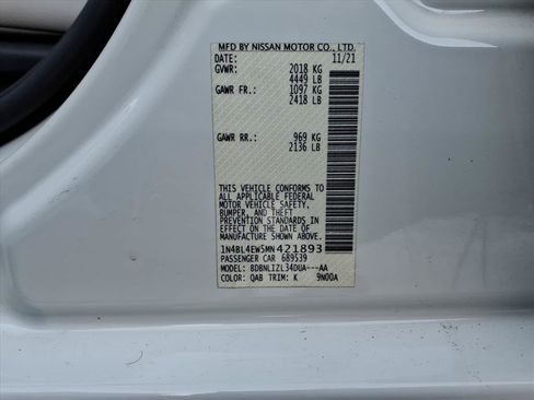 Certified 2021 Nissan Altima 2.5 SL image 25