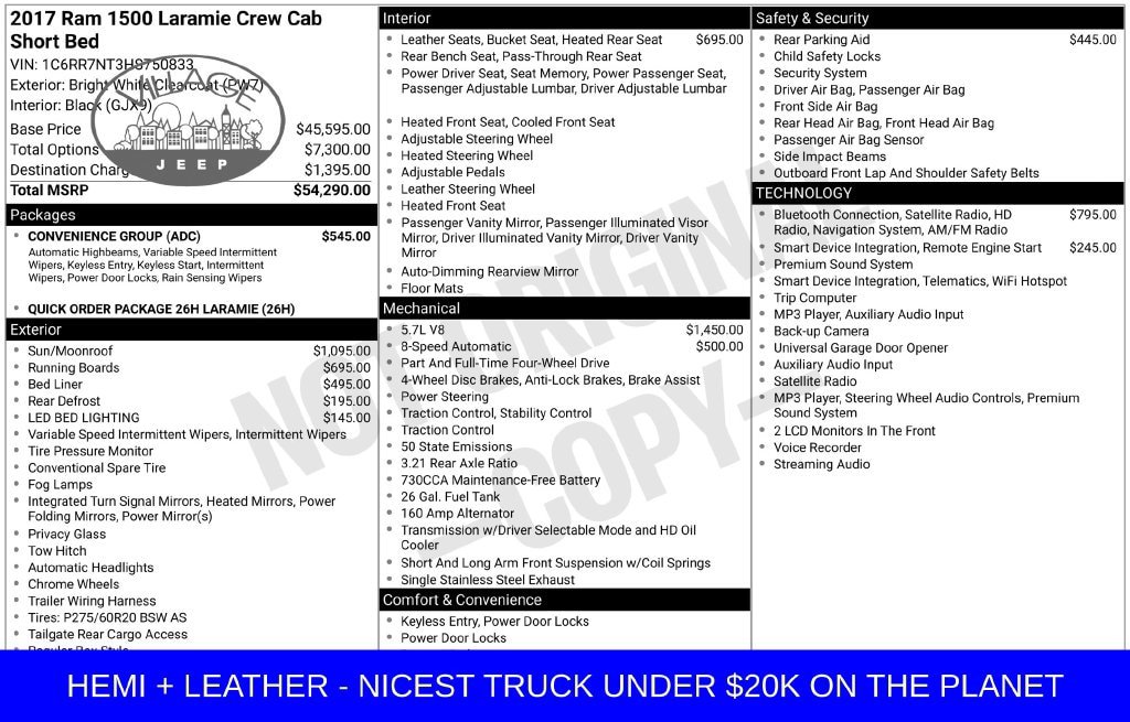 Used 2017 RAM 1500 Laramie w/ Convenience Group AWD/4WD image 2