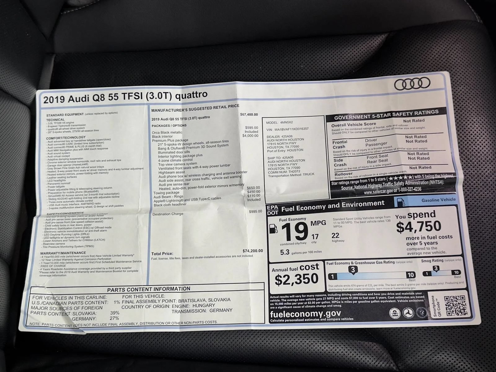 Used 2019 Audi Q8 Premium Plus w/ Premium Plus AWD/4WD image 30