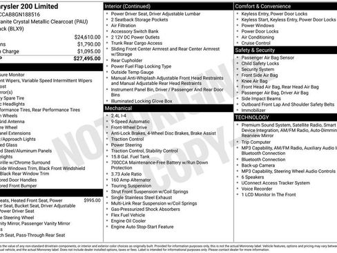 Used 2016 Chrysler 200 Limited FWD image 2