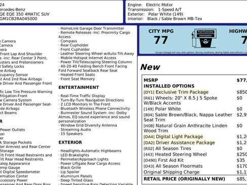 Used 2024 Mercedes-Benz EQE 350+ 4MATIC SUV w/ Driver Assistance Package image 8