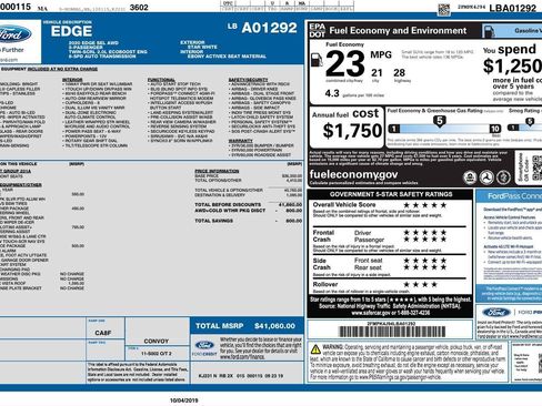 Used 2020 Ford Edge SEL w/ Convenience Package AWD/4WD image 1