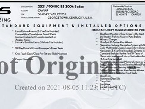 Used 2021 Lexus ES 300h w/ Premium Package image 2