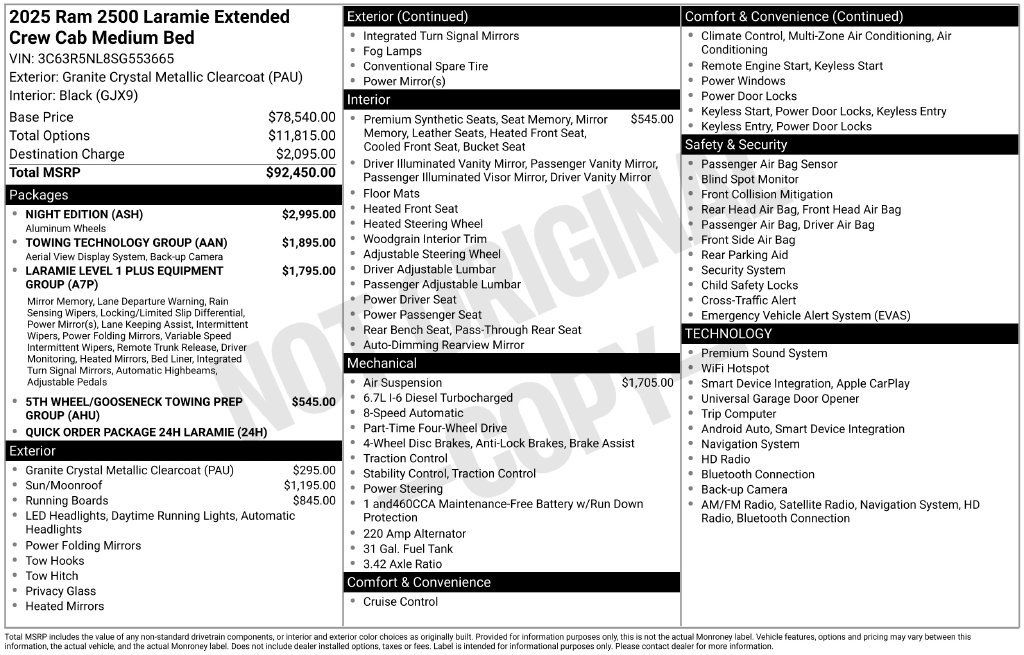 Used 2025 RAM 2500 Laramie w/ Night Edition AWD/4WD image 15