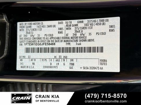 Used 2018 Ford F150 Platinum w/ Equipment Group 701A Luxury AWD/4WD image 34