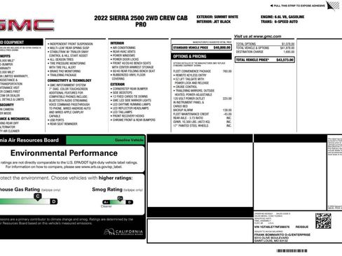 Used 2022 GMC Sierra 2500 Pro w/ Fleet Convenience Package RWD image 3