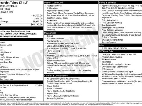 Used 2024 Chevrolet Tahoe LT AWD/4WD image 6